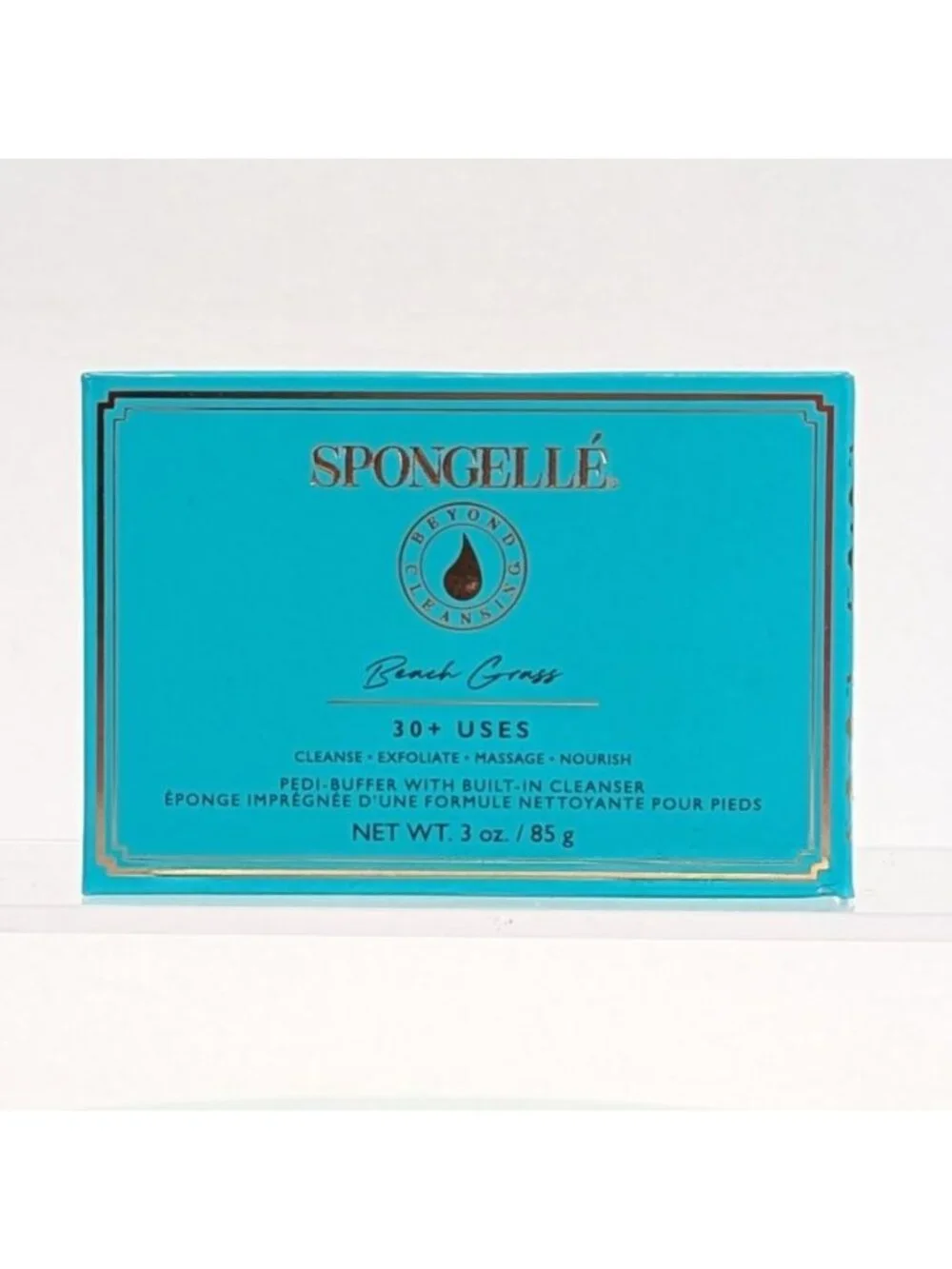 Spongelle Pedi-Buffer w Built-In Cleanser Beach Grass 30+ Uses 3 Oz Exfoliates